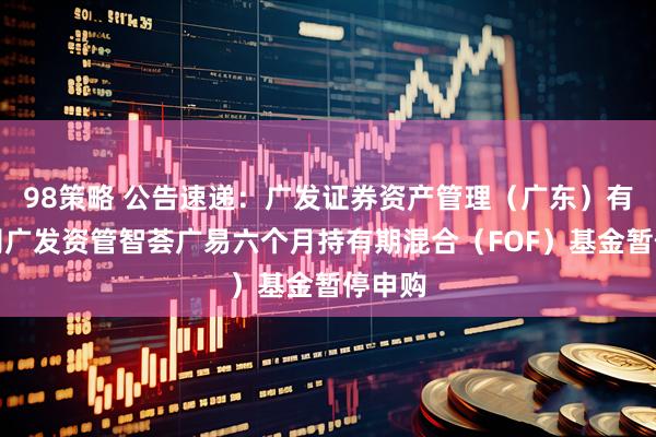 98策略 公告速递:广发证券资产管理(广东)有限公司广发资管智荟广易六个月持有期混合(FOF)基金暂停申购