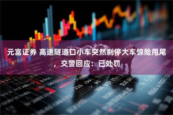 元富证券 高速隧道口小车突然刹停大车惊险甩尾，交警回应：已处罚